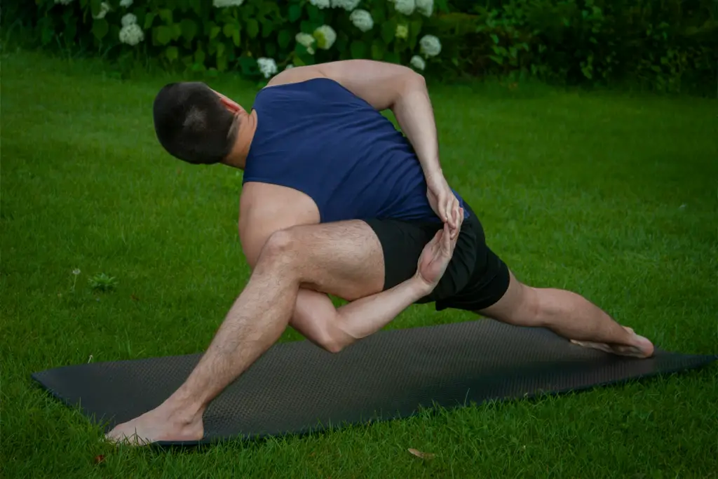 man doing yoga